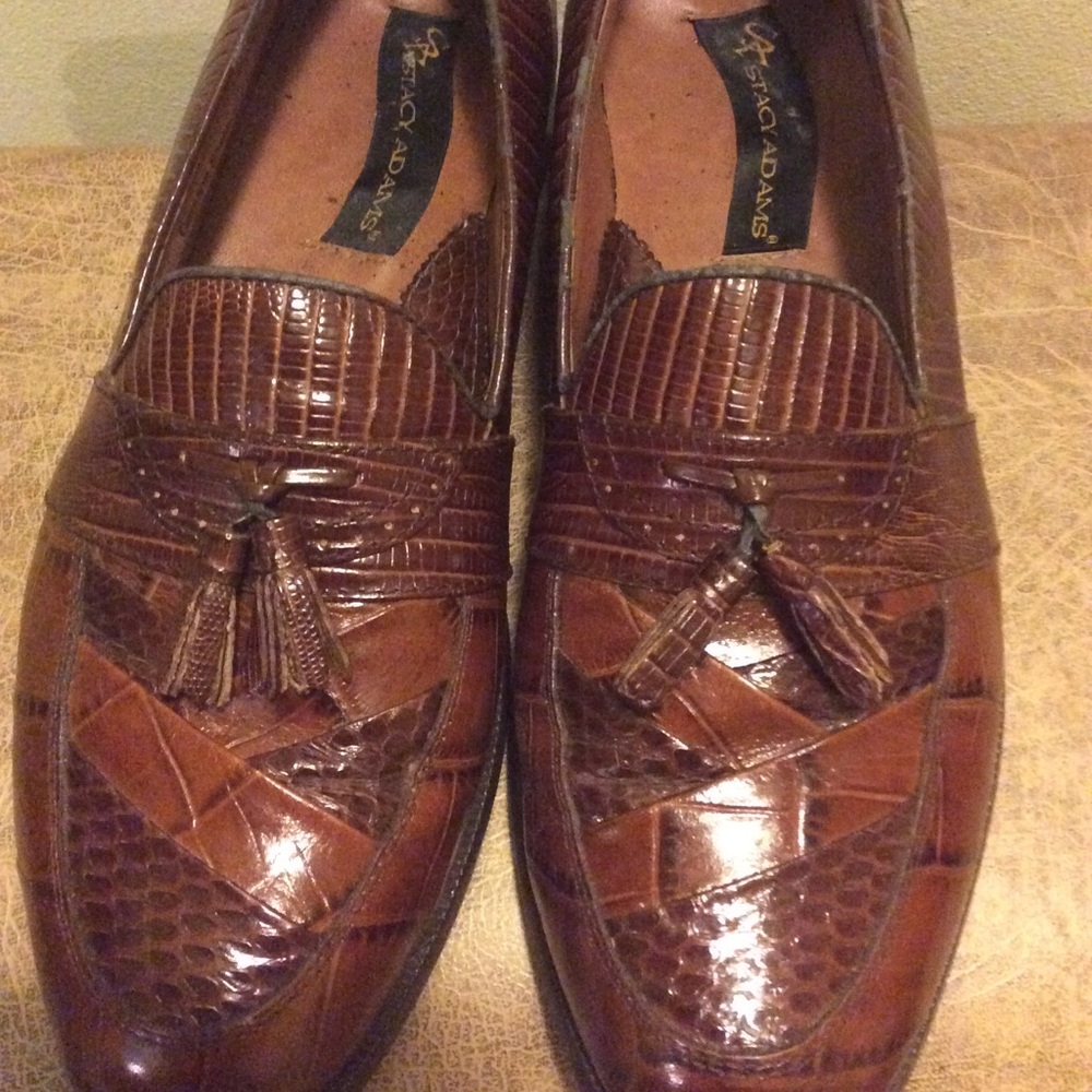 Stacey Adams Genuine Snakeskin Loafers with Tassel